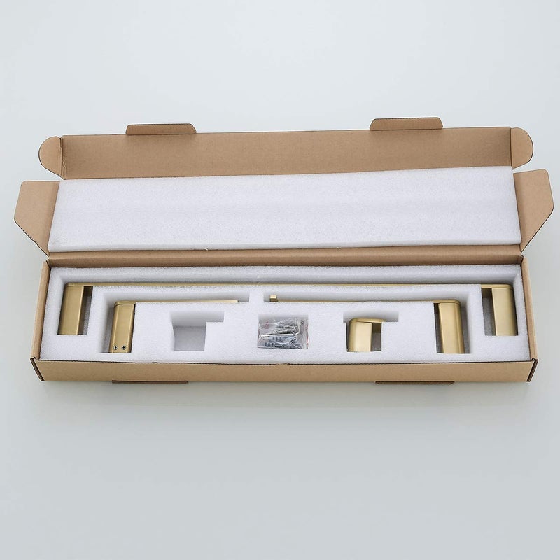 RANDOM Brushed Gold Towel Bar Set 5 Piece Bathroom Hardware Set Include 9.8/23.6 Inch Towel Holder Toilet Paper Holder and 2 Towel Hooks Stainless Steel Bathroom Accessories Kit Wall Mount - Image 3